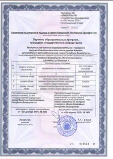 Копия свидетельства о государственной аккредитации