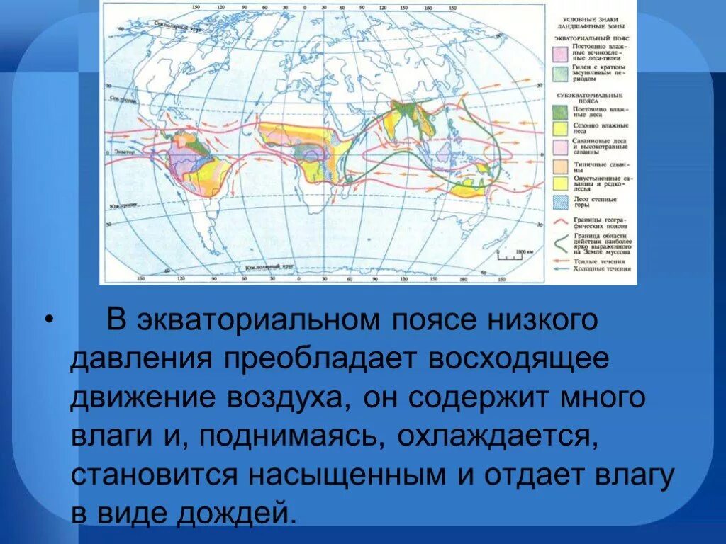 Экваториальный пояс. Давление и осадки на разных широтах. Давление воздуха и осадки на разных широтах. Движение воздуха на разных широтах.