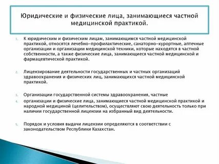 Право на занятие частной медицинской практикой