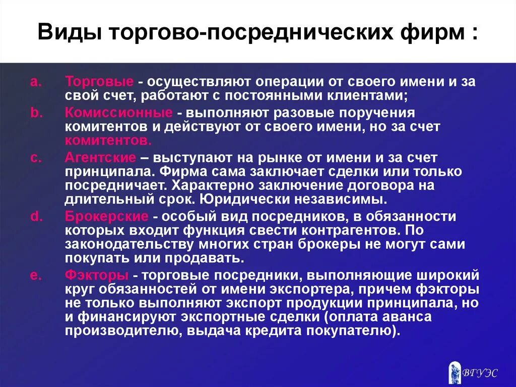 Через компании посредников. Посреднические предприятия. Виды посреднических фирм. Посредники виды посредников. Виды торгово-посреднических фирм.