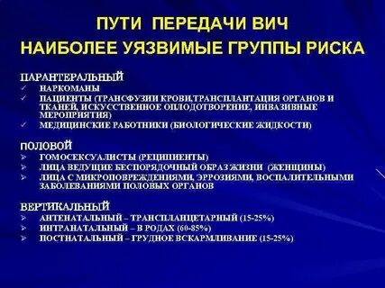 Вич инфекция путь