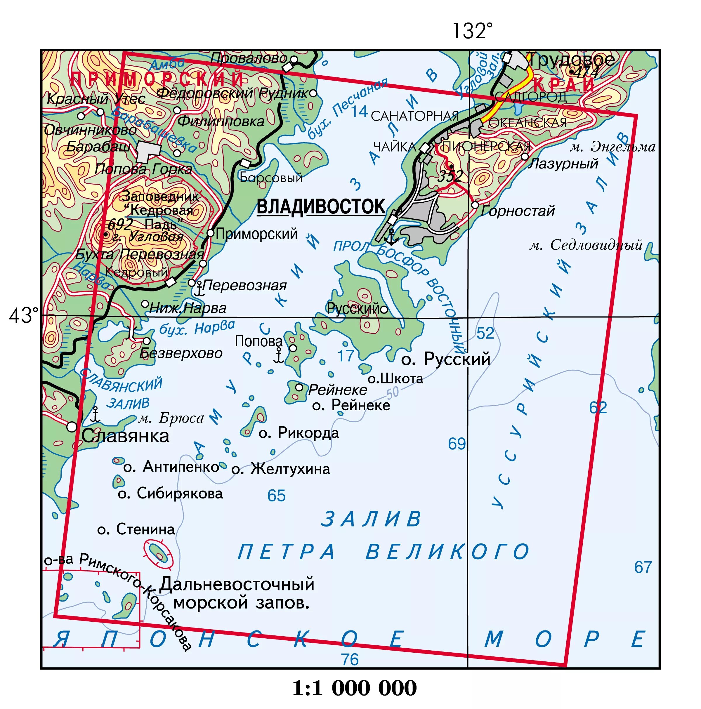 Залив на карты работа. Японское море залив Петра Великого. Карта акватории залива Петра Великого. Залив Петра Великого на физической карте.