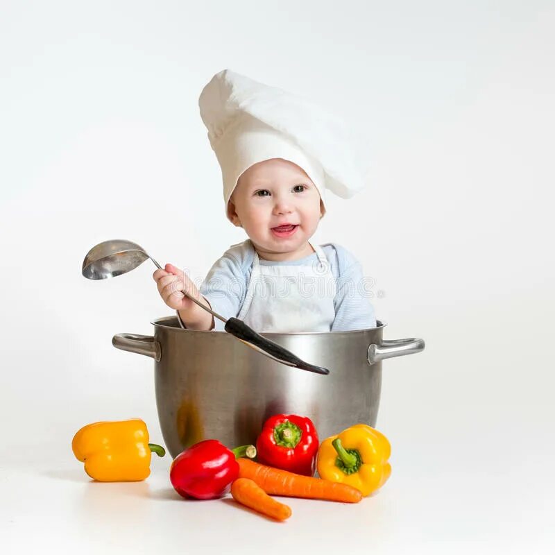 Cooking babies. Повар для детей. Готовим для детей. Ребёнок внутри кастрюли. Весёлая кулинария фотосессия.