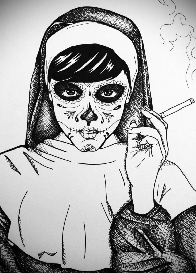 Проклятие монахини валак. Эскизы тату монашек. Валак проклятие монахини эскиз. Чикано монахиня. Тату монашка.