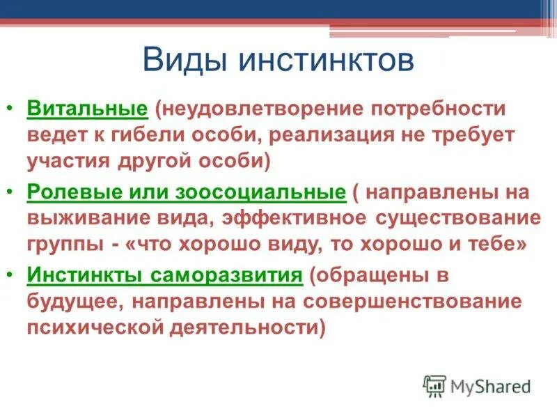 Особенности инстинкта. Понятие инстинкт. Инстинкты и их механизмы. Виды инстинктов. Виды и характеристика инстинктов.