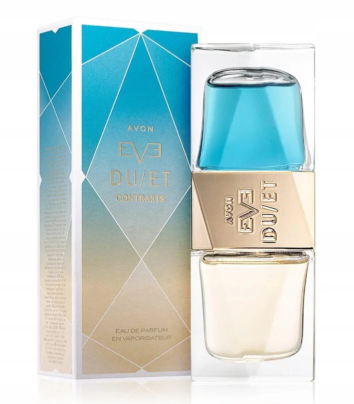 Вода eve avon. Парфюмерная вода Avon Eve Duet. Эйвон туалетная вода Еве дуэт. Духи эйвон Ив дуэт. Парфюмерная вода Eve Duet contrasts 50.