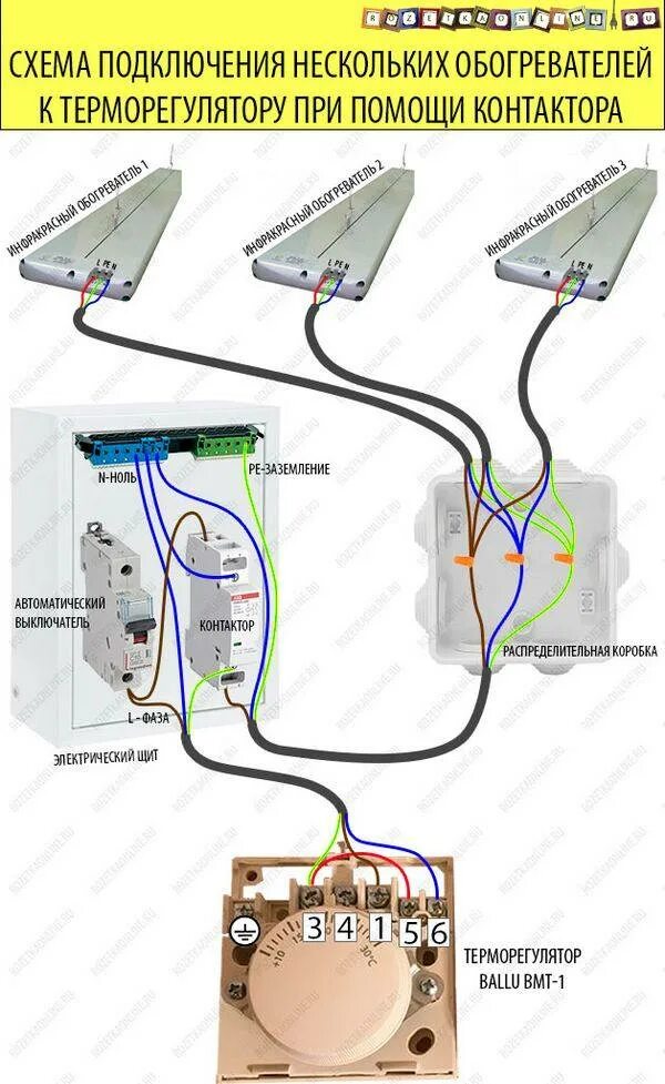 Подключаем два нагревателя. Схема подключения 2 обогревателей к терморегулятору балу. Инфракрасный обогреватель Баллу схема подключения. Схема подключения терморегулятора балу к обогревателю. Схема подключения ИК обогревателя через терморегулятор Ballu.