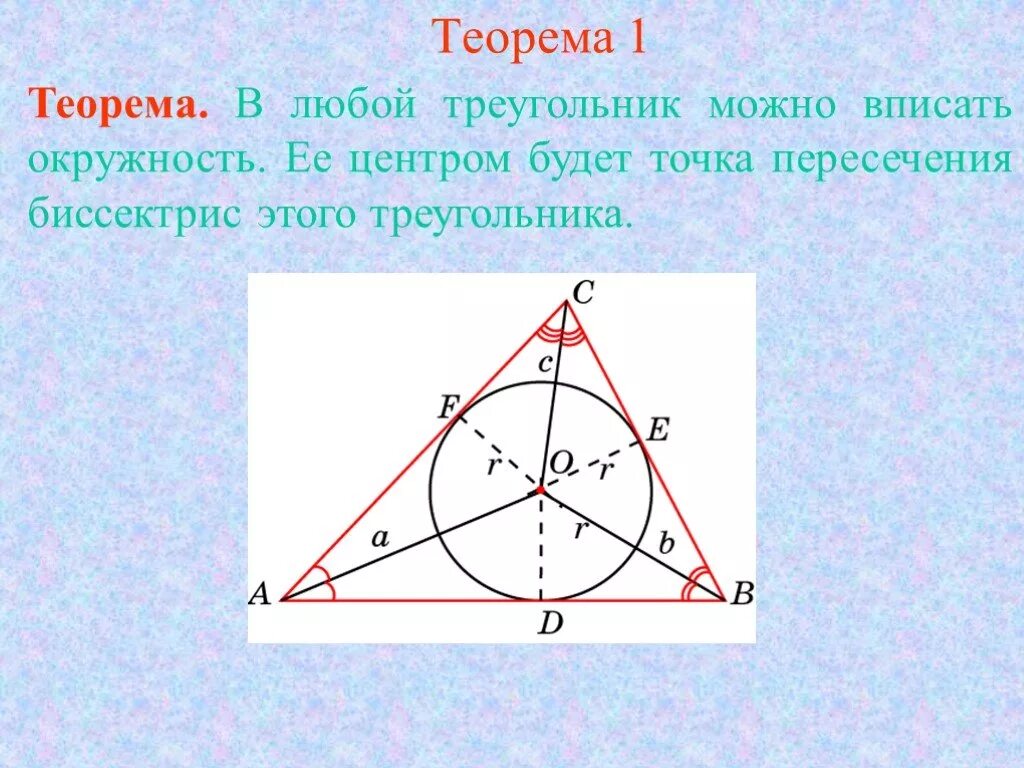Центр вписанной окружности треугольника. Вписанная и описанная окружность в треугольник. В любой треугольник можно вписать окружность. Окружность вписанная в треугольник. В любой ли треугольник можно вписать окружность