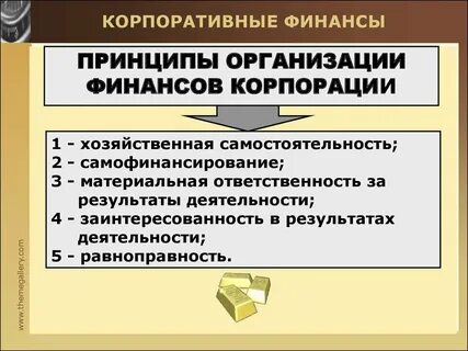 Принципы организации корпоративных финансов презентация