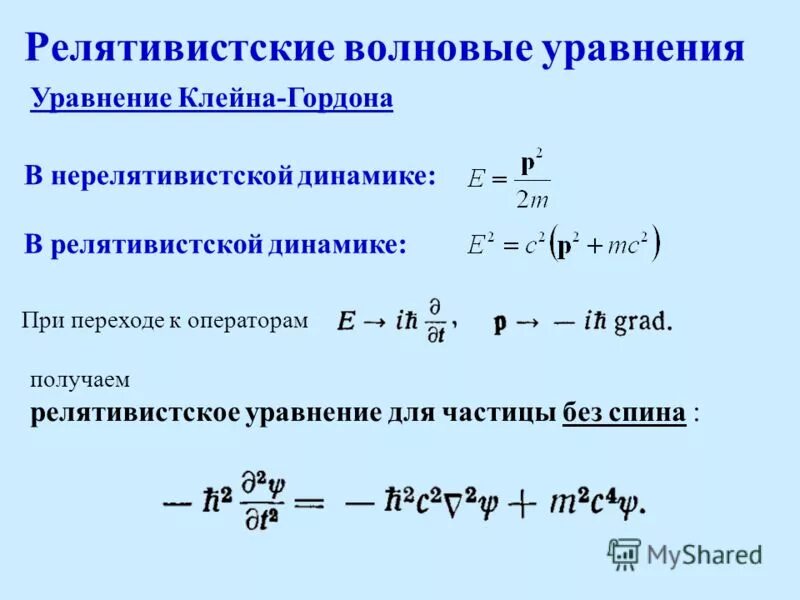 основное уравнение релятивистской динамики