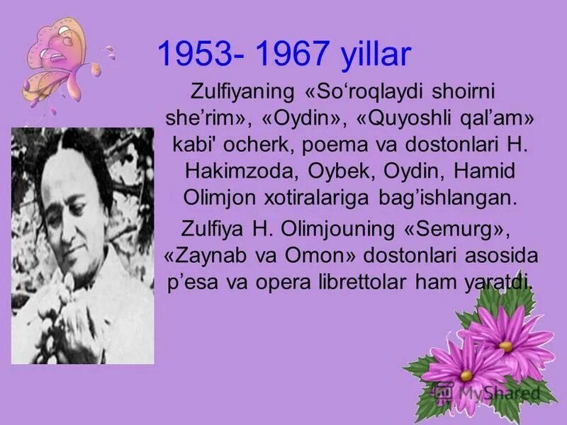 Zulfiyaxonim haqida malumot