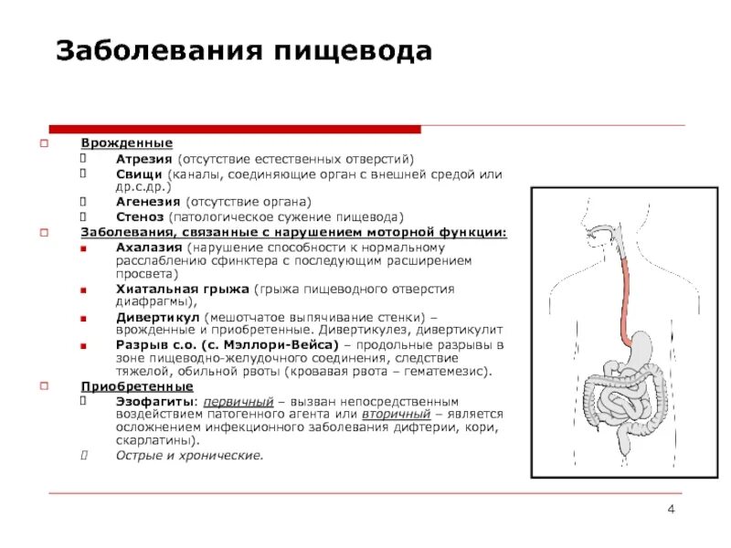 Нарушение пищевода