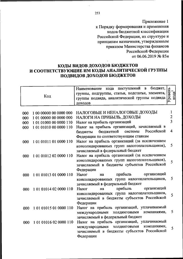 85 Н О применении кодов бюджетной классификации. Минфин приказ 85 н от 06.06.2019 год. Код бюджета в кбк. Коды бюджетной классификации приказ Минфина.