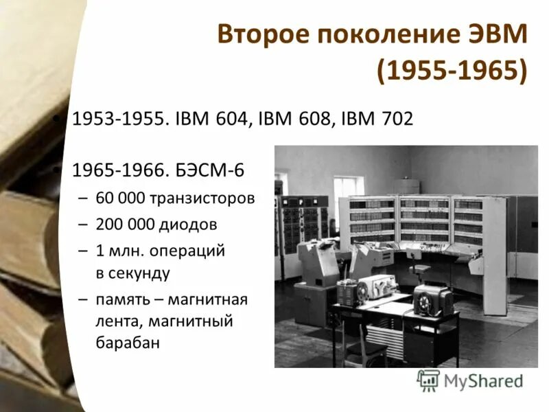 ЭВМ 2 поколения БЭСМ-6. IBM 2 поколения. Транзистор в ЭВМ БЭСМ-6. Второе поколение. Компьютеры на транзисторах (1955-1965). Без второго поколения