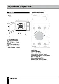 Hyundai микроволновая печь инструкция