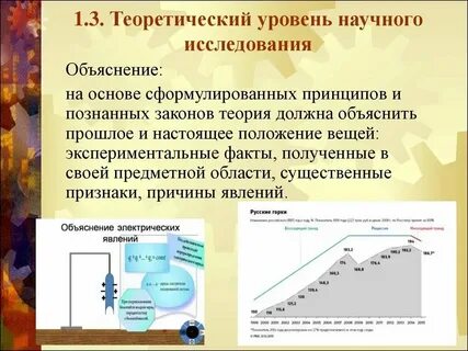 К теоретическому уровню исследования относятся