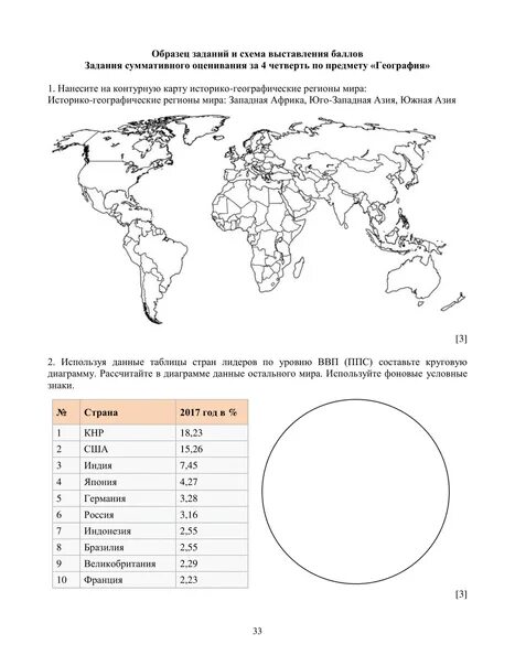 Соч по географии 10 класс 3 четверть