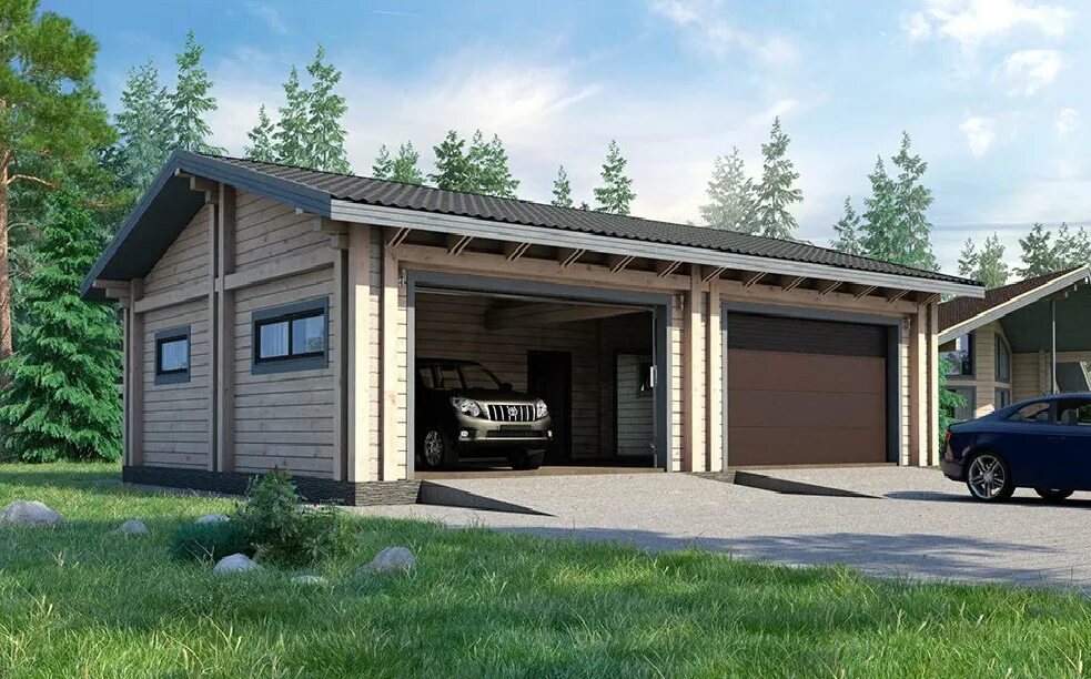 Гараж с мансардой проекты. Проект гаража на 2 машины. Два гаража проект. Проект гаража с навесом. Гараж 5 на 7.