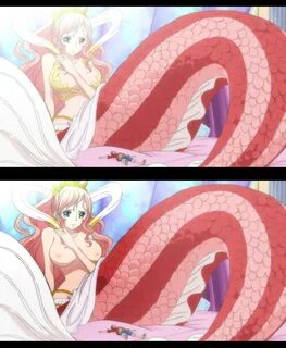 monkey d luffy, shirahoshi, one piece, nude filter, photoshop, screencap, 1...