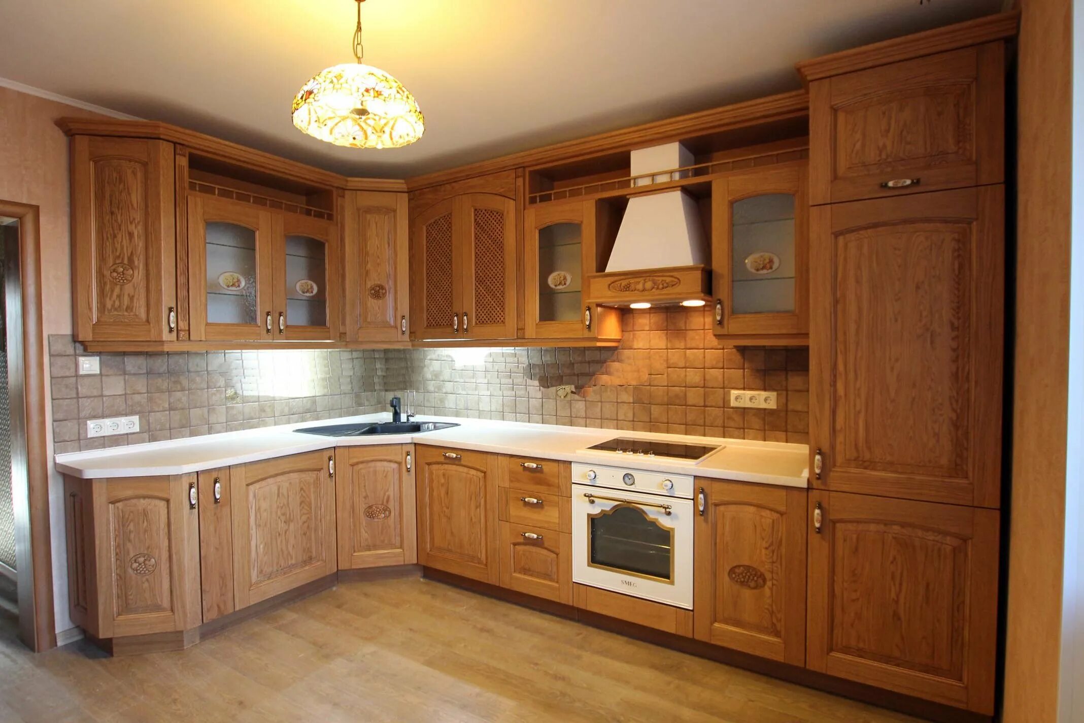 Buckskin color cabinets on top Kitchen cabinets in bathroom, Solid wood kitchen 