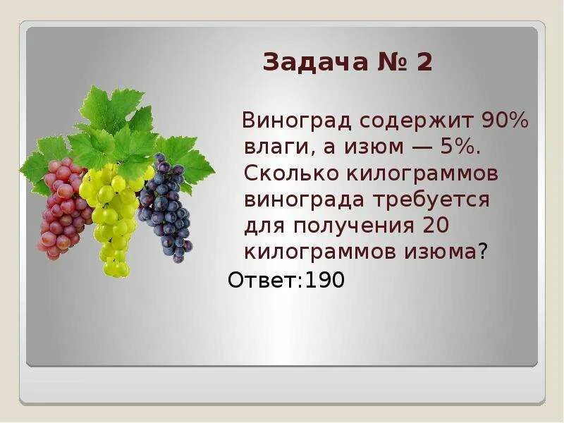 Сколько воды содержится в винограде. Задача про виноград. Задача про виноград и Изюм. Задание виноград. Кг винограда.