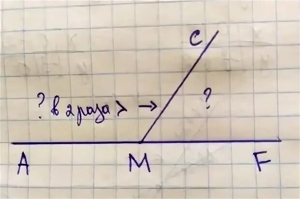 Развернутый угол разделен на 2