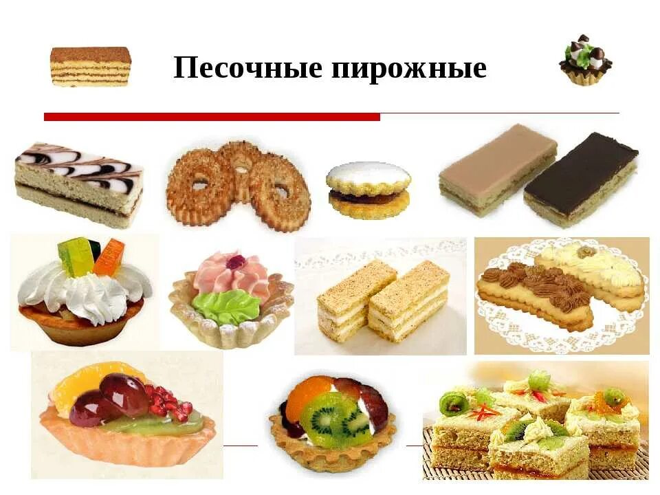 Названия пирожных. Классификация пирожных. ассортимент пирожных. ассортимент песочных пирожных. пирожное в ассортименте.