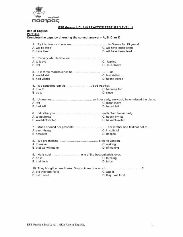 Test b2 english