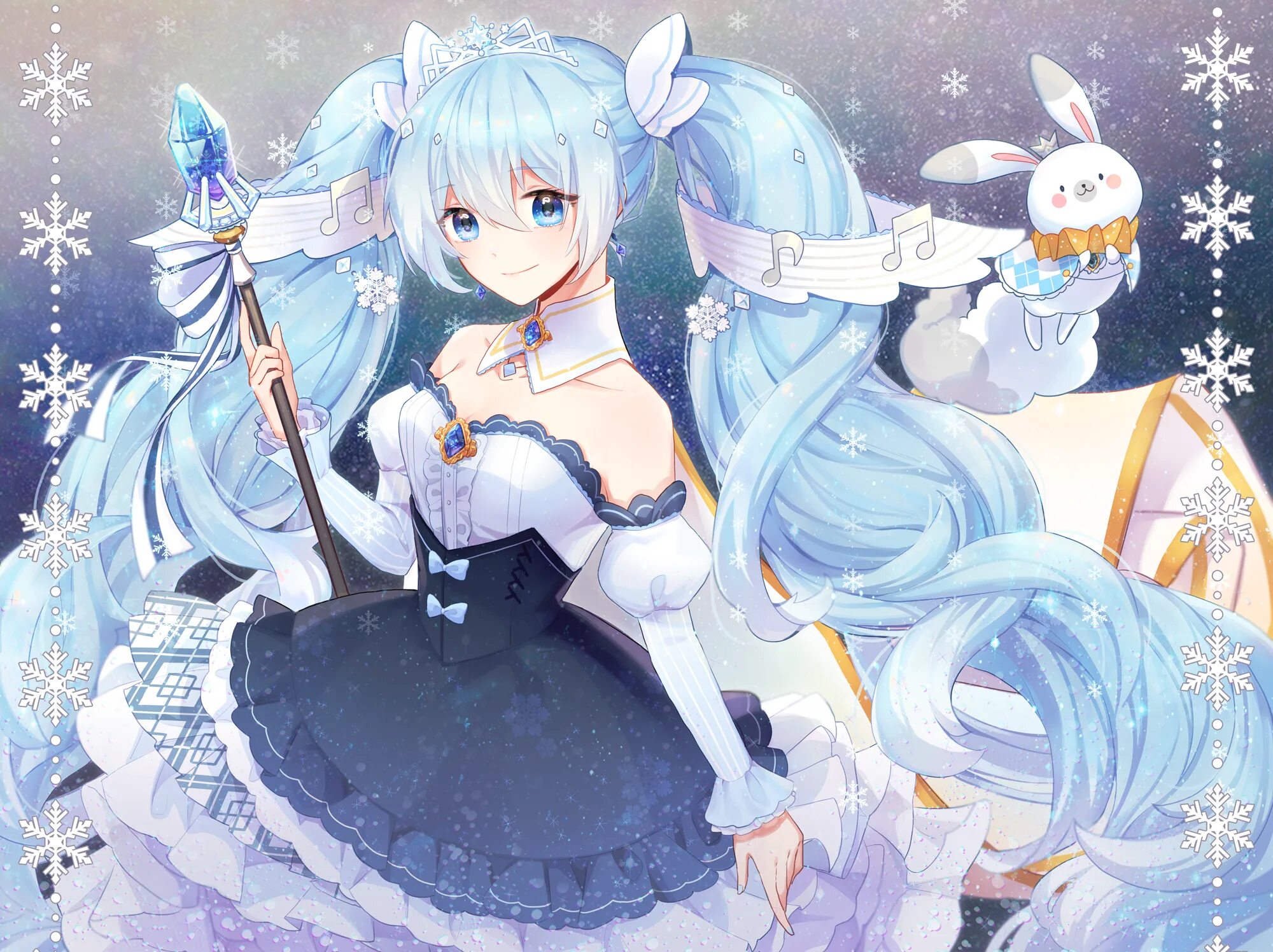 Хатсуне мику кролик. Сноу Мику 2019. Hatsune Miku Snow 2019. Сноу Мику 2000. Snow Miku Art.