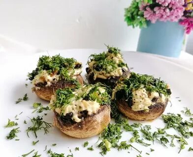 Шампиньоны фаршированные креветками
