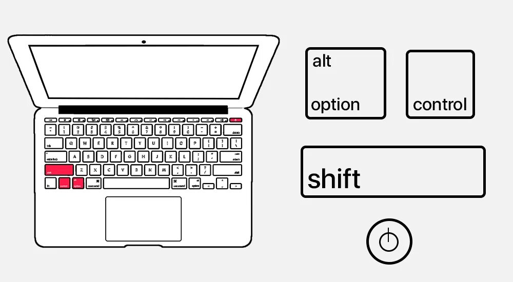 Shift на макбуке. Кнопки shift control option на mac. клавиша шифт на макбуке. shift+control+option+power на макбуке. macbook pro сброс smc и pram.