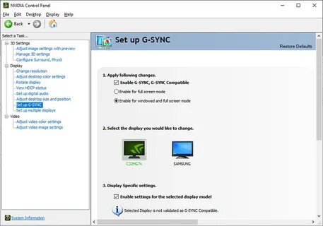G sync как включить