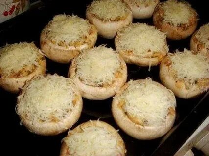 Грибы в духовке с сыром и чесноком