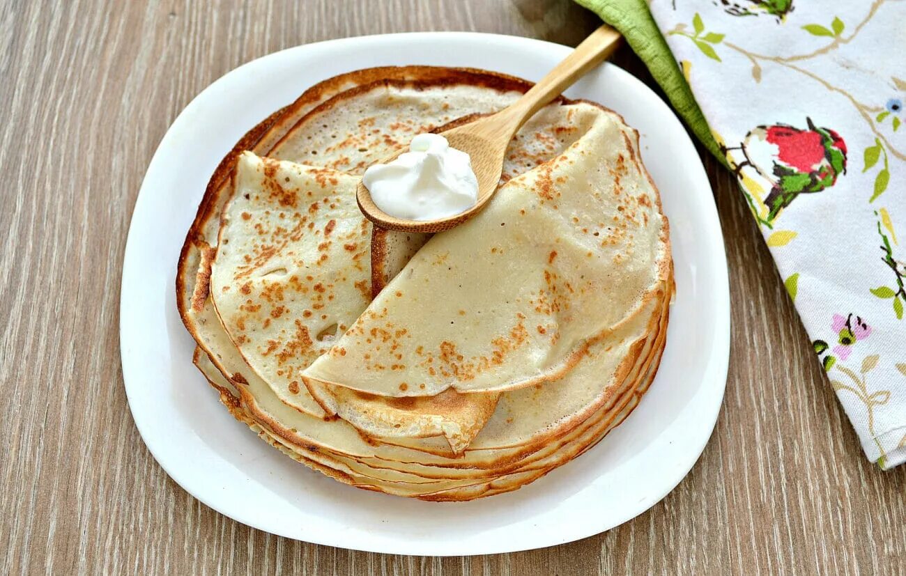 Заварные блины на молоке с начинкой