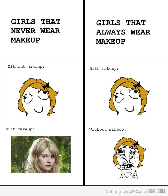 Никого не красит. Мемы про девушек. Мемы про косметику и девушек. Шутки про макияж. Смешные комиксы про девушек.