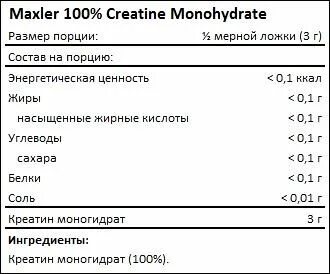 10 мл в граммах креатин