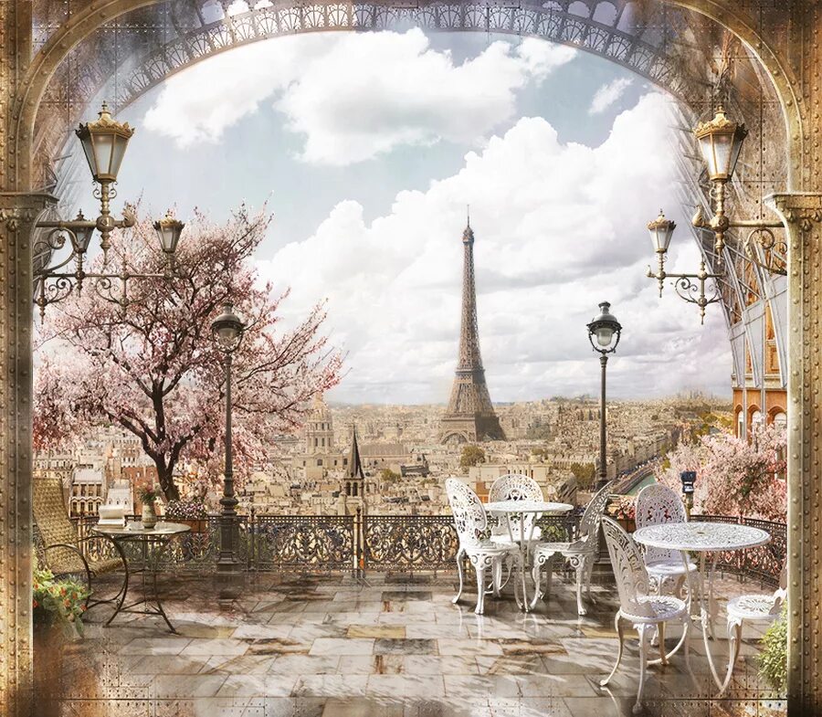 Фреска Париж Эйфелева башня. Фреска Франция Олд. Фреска осень в Париже. Фотообои во французском стиле.