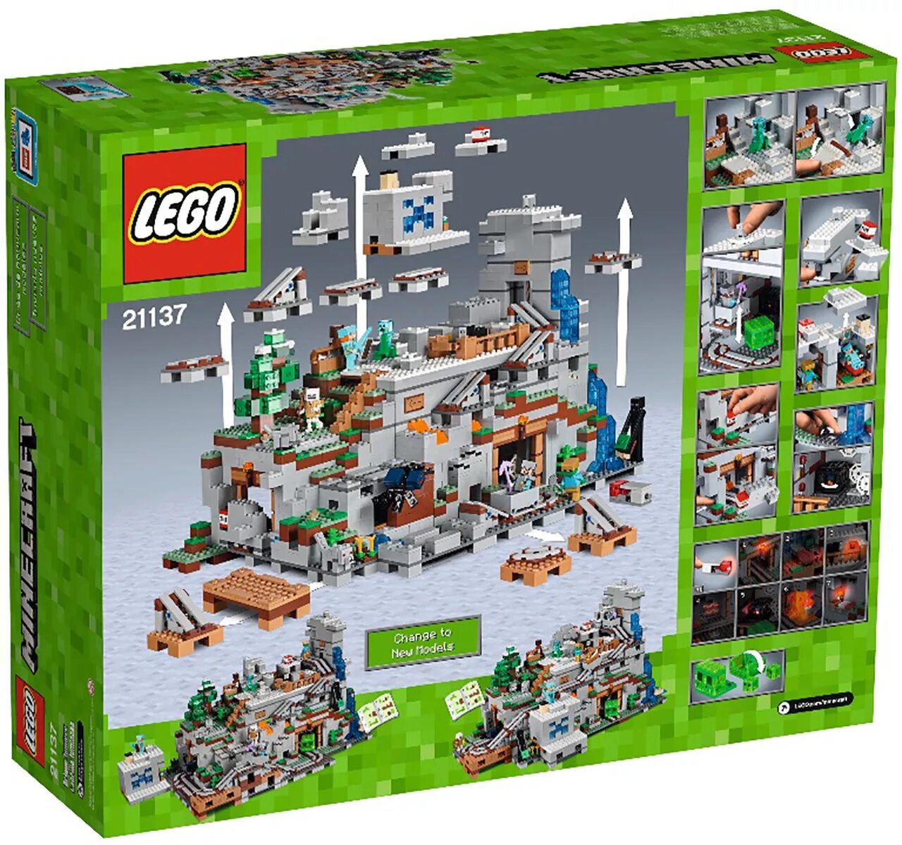 Лего 21137. Лего майнкрафт горная пещера 21137. Лего майнкрафт наборы 2022. Лего майнкрафт 76010. Конструктор lepin 18032 горная пещера.