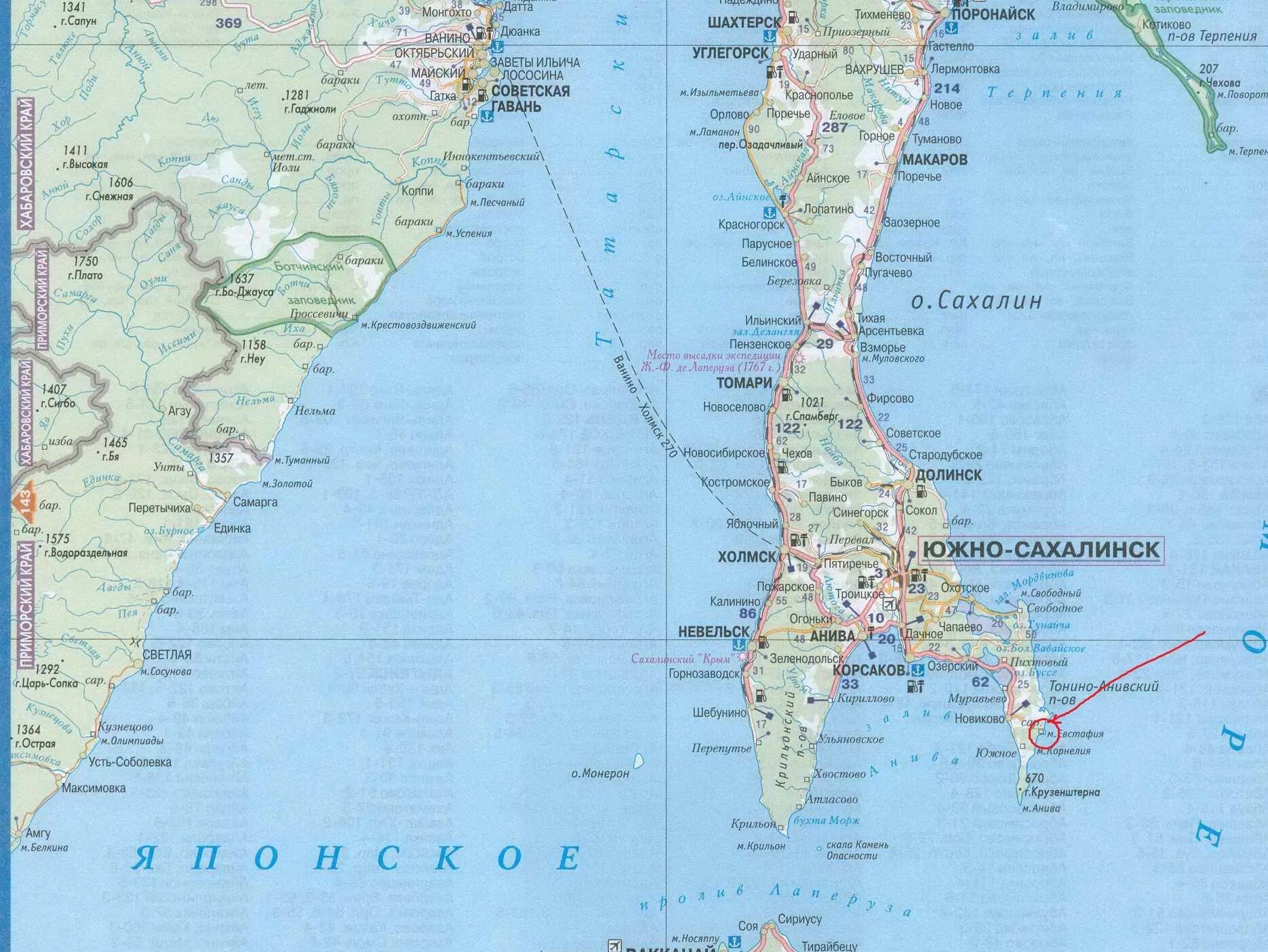 Города сахалина список. Карта сахалина с населенными пунктами. мыс евстафия сахалин на карте. карта юга сахалина. остров южный сахалин на карте.