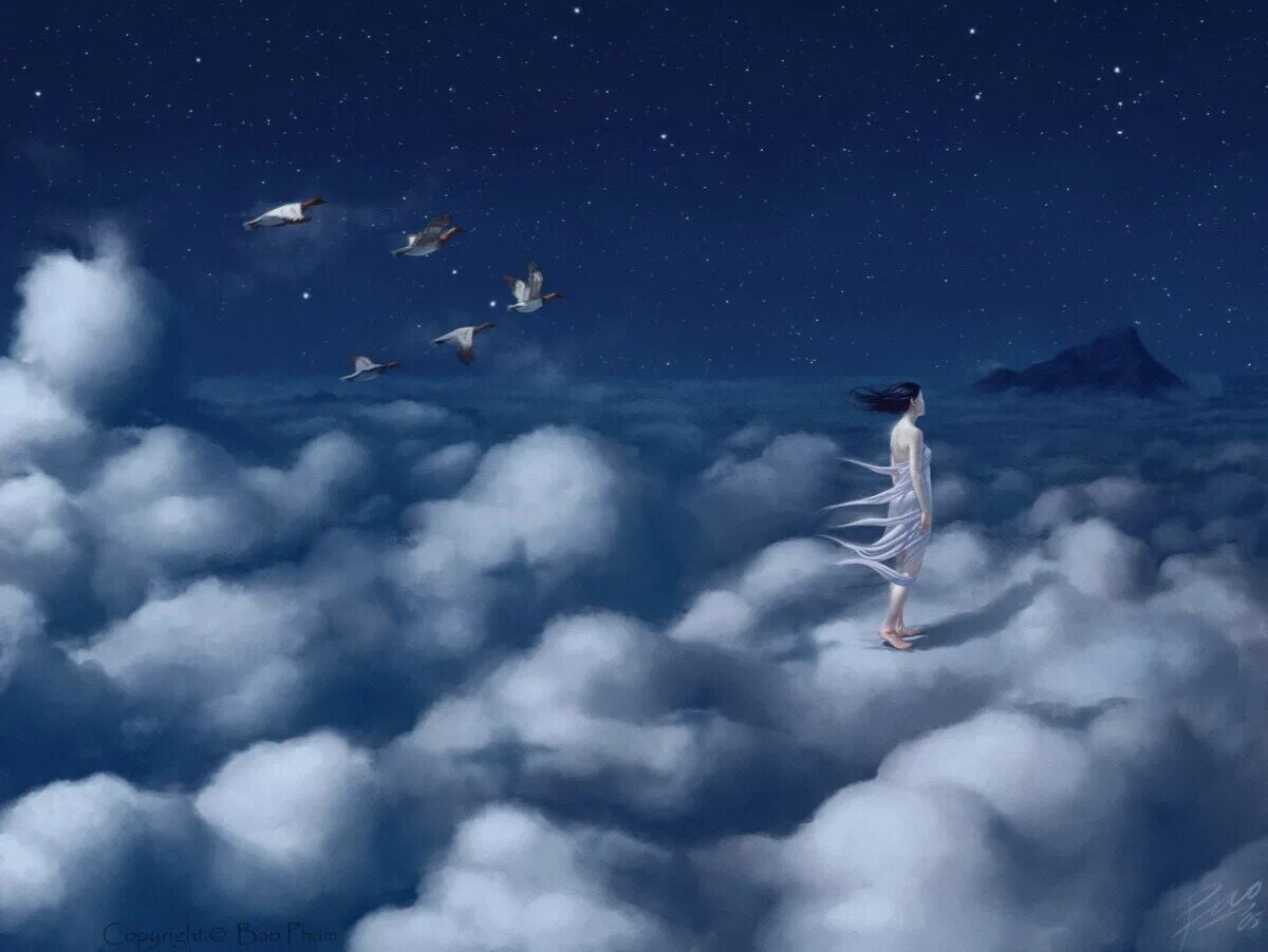 Шагающий по облакам. Полет в небе. Девушка летает в облаках. Человек на облаке. Птицы в небе.