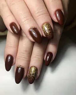Дизайн ногтей коричневый