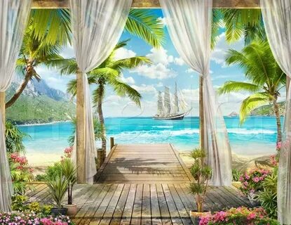 Вид на море рисунок