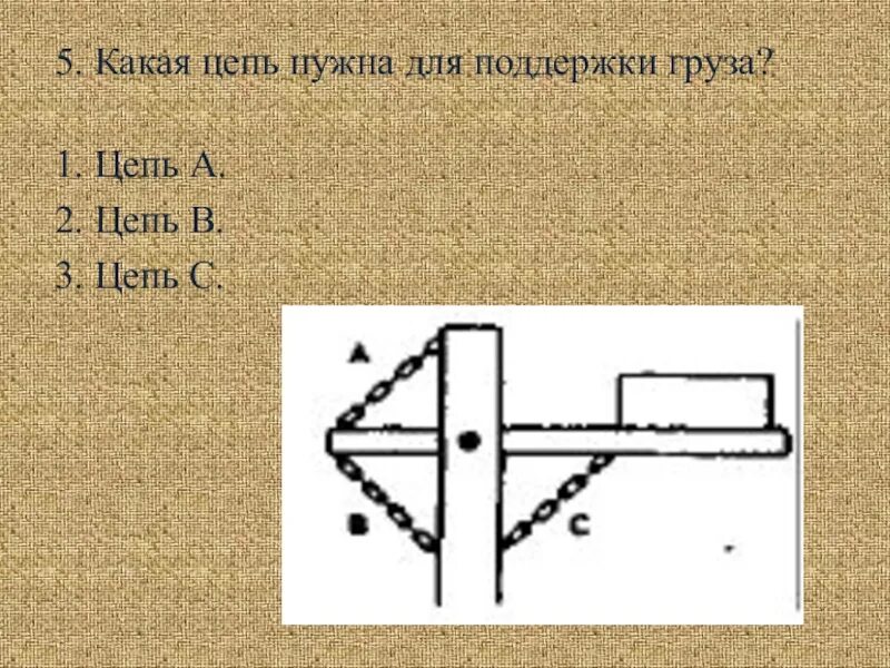 Дано какая это цепь. Какая цепь нужна для поддержки груза. Какая цепь держит камень. Загадка про цепь. Какая цепь удерживает груз.