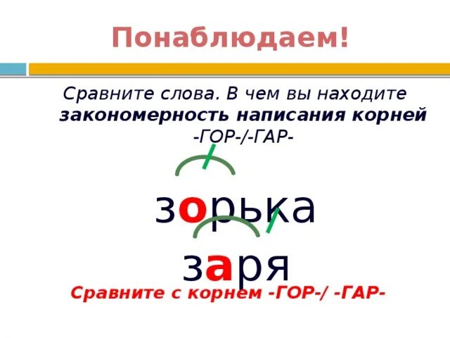 Слова с корнем гор 5 класс. Буквы а и о в корне гар гор. Слова с корнем гар гор. Корни гар гор примеры.