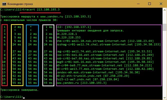 Ping tracert