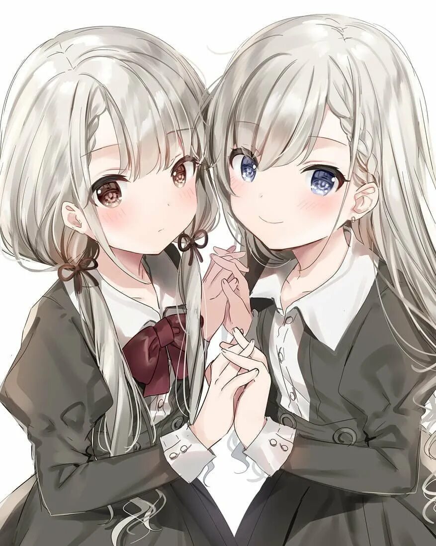 Сестры тян. Сестры тян. Неко юри близняшки. Аніме. Сестры тян.