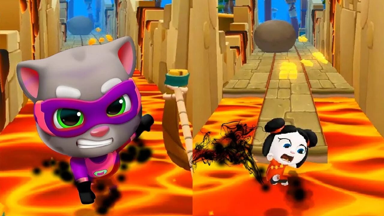 Говорящий том в погоне героев. Talking tom hero dash trailer. Talking tom погоня героев. Агент анджела за золотом. Том супергерой джинджер.
