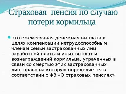 Что такое потеря кормильца