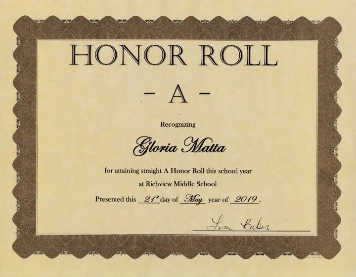 Honour Roll. Roll of honour ЛЧ. Honourable. Honours Roll at School.