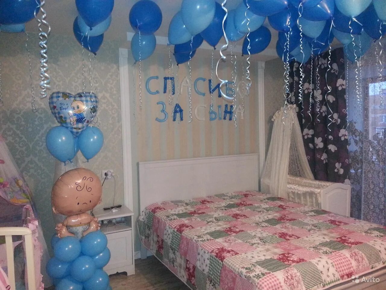 Встреча с роддома. Дом после выписки. Летняя выписка из роддома. Украшение шарами на выписку. Комната украшенная шарами на выписку из роддома.